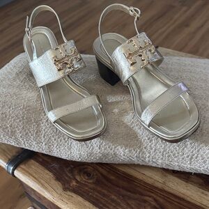Elegant Gold Tory Burch Sandals 9.5